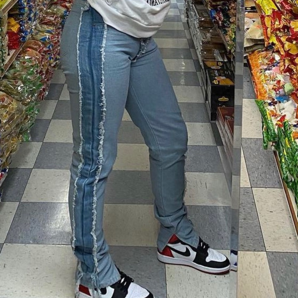 Two Tone Blue "Inside Out" Jeans